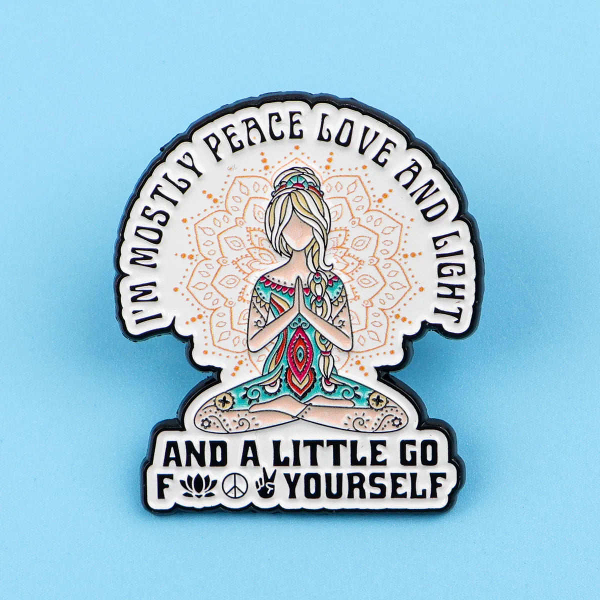 the ZEN MAMA - Funny Yoga Enamel Pin, Humorous Quote Brooches for Women, Lapel Pins Badge