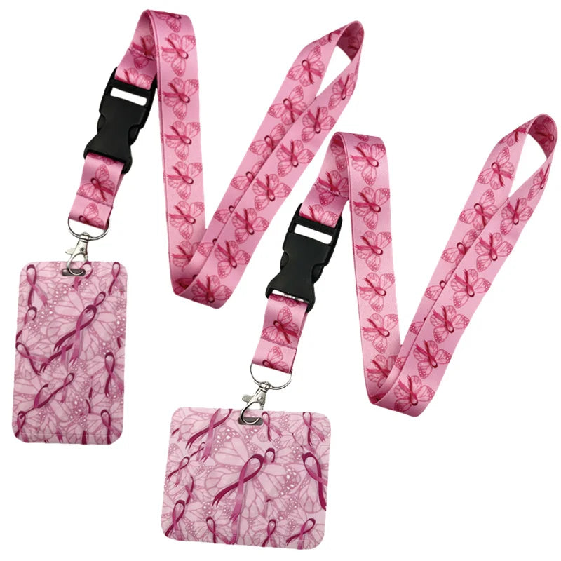 the VIP LANYARD - Prevention of Breast Cancer Pink Ribbon Women Lanyard, Neck Key Strap for Phone Keys ID Card