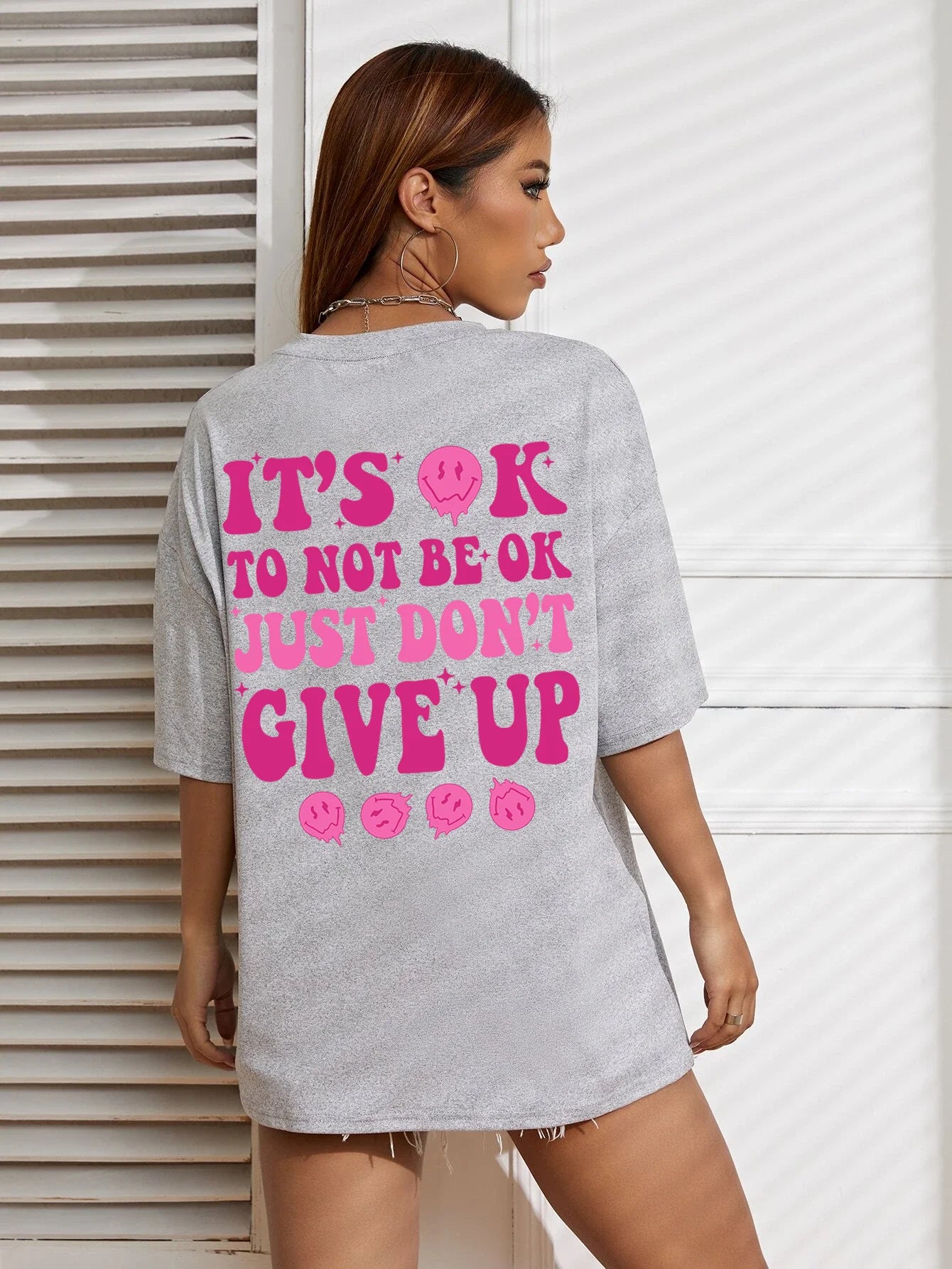 It'S Ok To Not Be Ok Just Don'T Give Upfemale Tshirt Breathable Summer T Shirt Casual Fashion Tee Top Basic Daily Tshirts Women