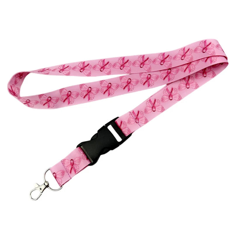 the VIP LANYARD - Prevention of Breast Cancer Pink Ribbon Women Lanyard, Neck Key Strap for Phone Keys ID Card