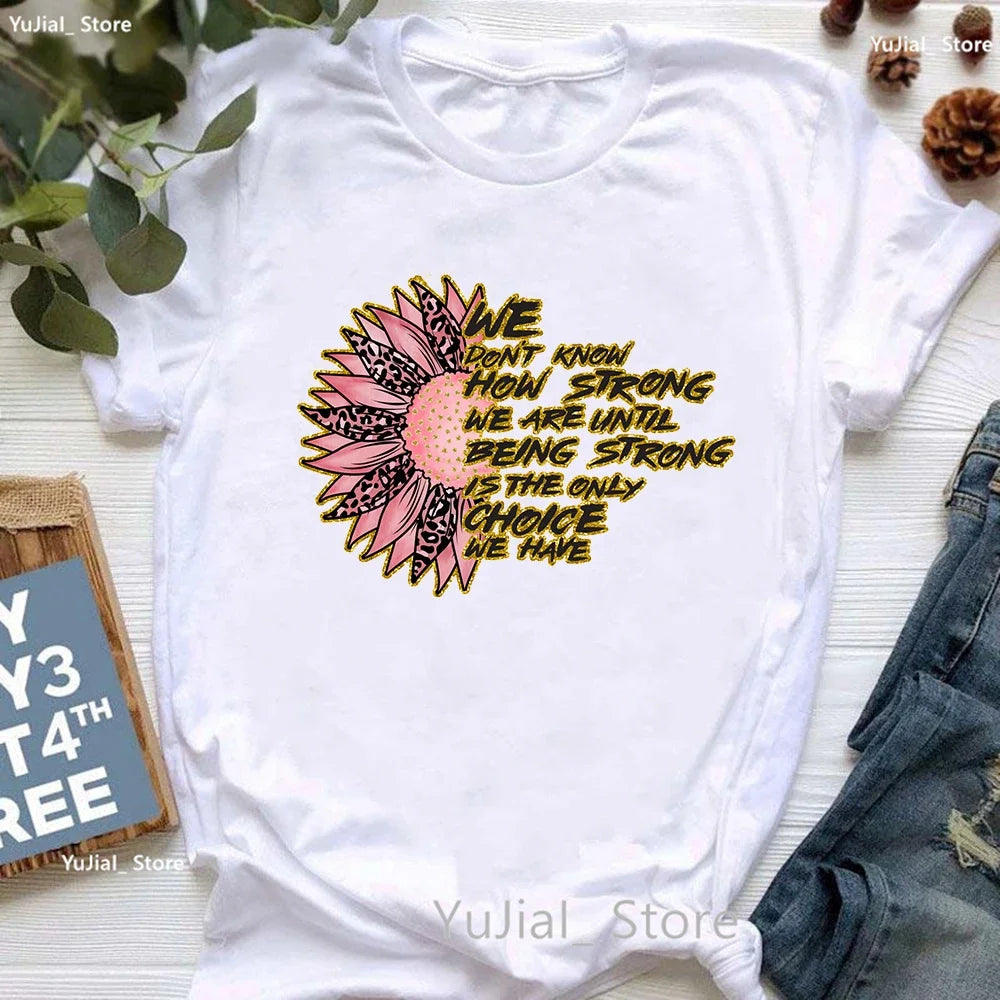 Breast Cancer Awareness Print T Shirt Women Pink High Shoes Tshirt Femme Summer Short Sleeve T-Shirt Female Dropshipping