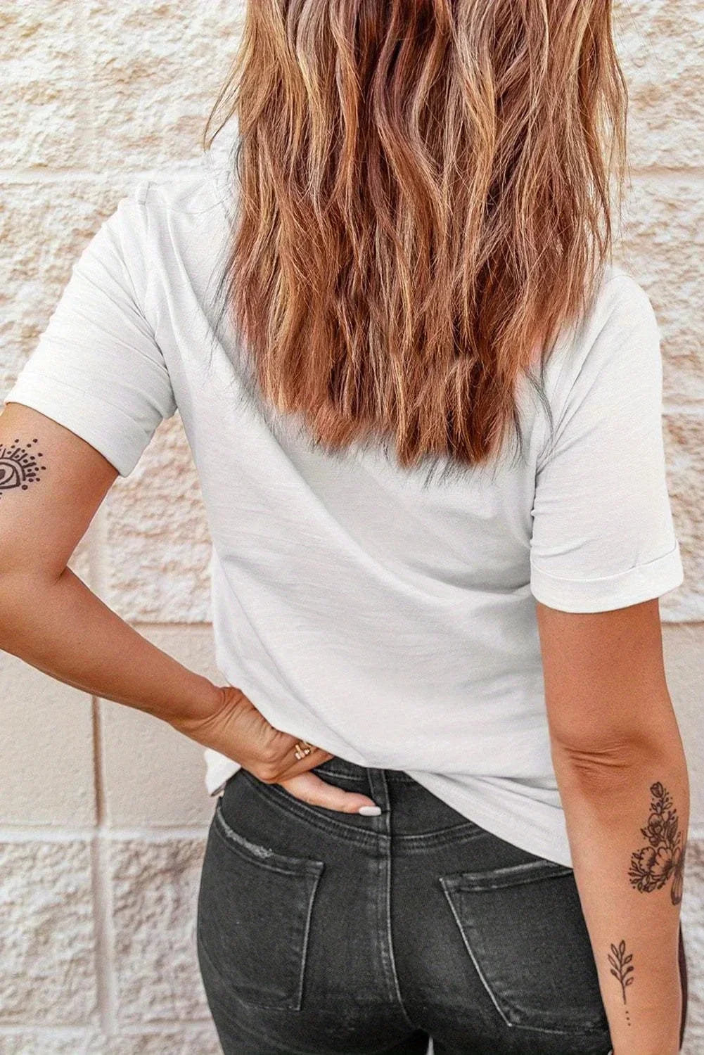 Women's Casual Sports TShirt Round Neck Sleeve Pink Butterfly Breast Cancer Awareness Print Comfortable Summer Aesthetic Clothes