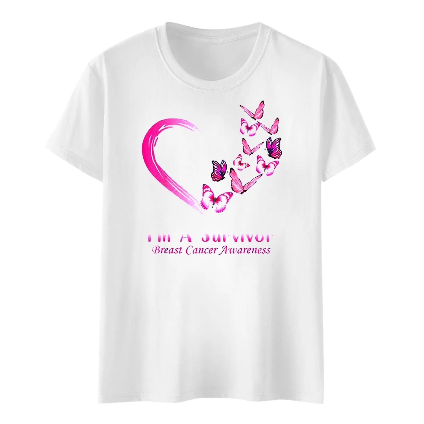 the HEART BUTTERFLY - Breast Cancer Awareness T-Shirts for Women