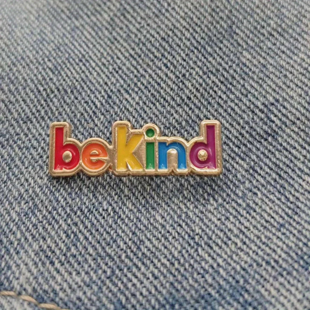 Be Kind Rainbow Enamel Pin Brooch - 1 Piece Fashion Accessory for Men & Women Clothing Bags
