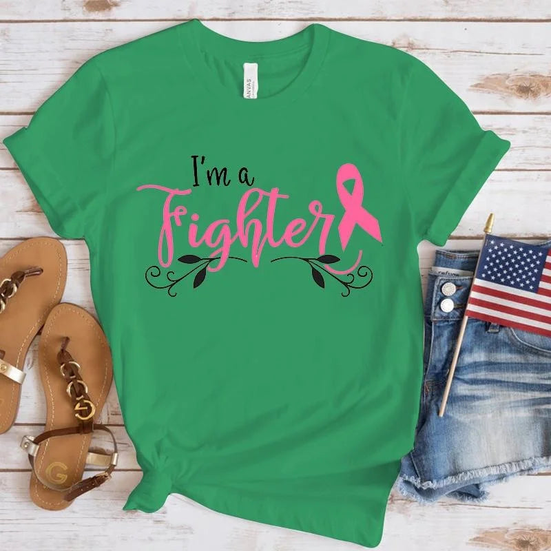 the FIGHTER - Breast Cancer Awareness I'm a Fighter Print T-Shirt