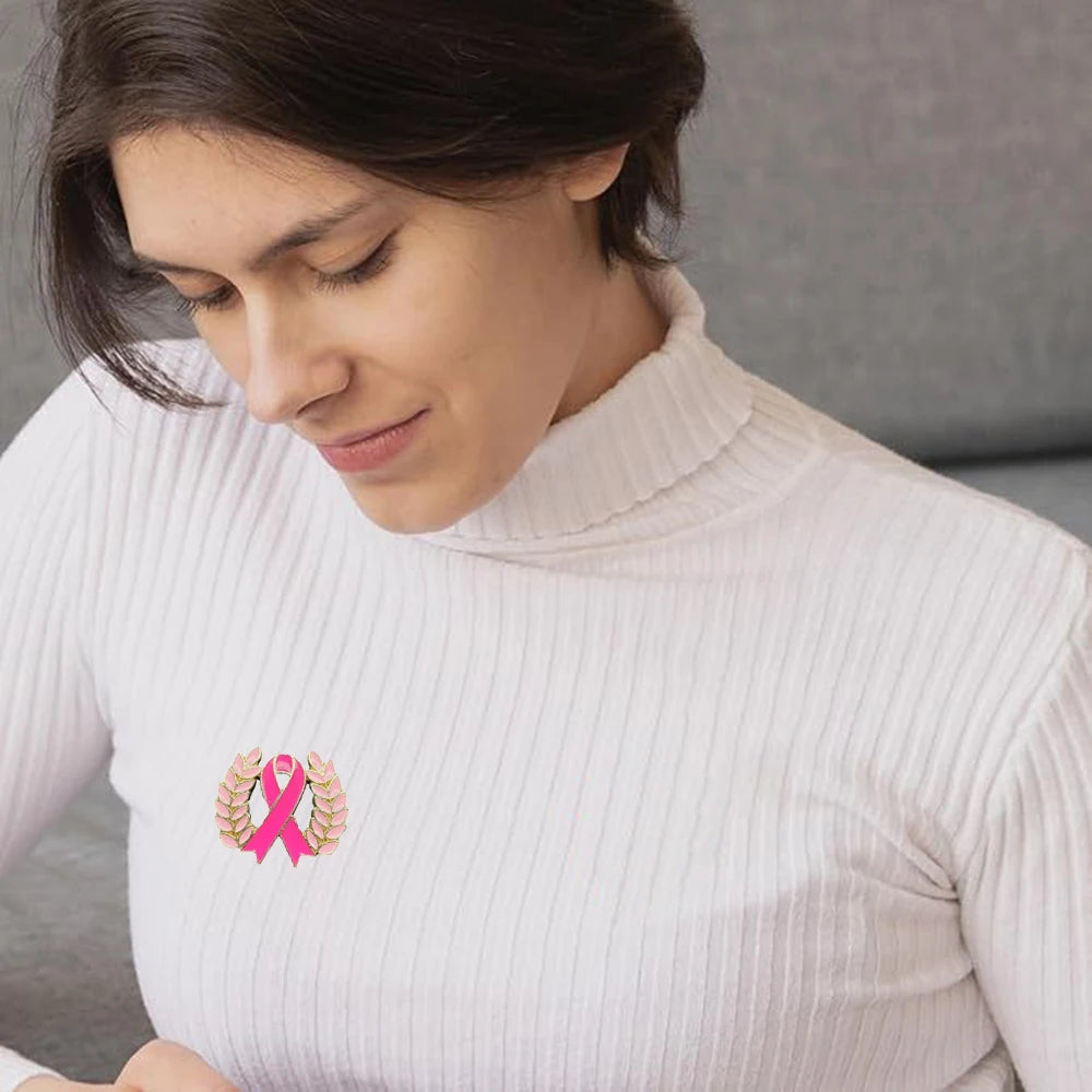 Breast Cancer Ribbon Brooch Breast Cancer Pin Breast Cancer Awareness Pin Pink Ribbon Badge For Support Fashion Accessories