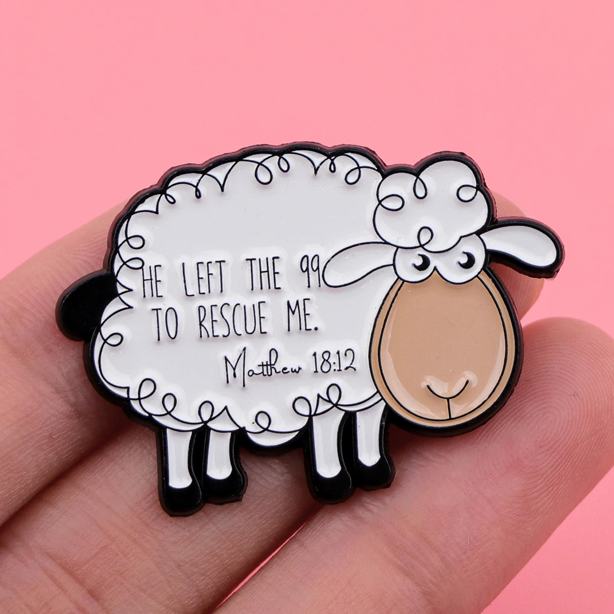the MATTHEW 18:12 - Sheep Enamel Pin, Inspired Brooch Pins, Lapel Pins Badge, Clothing Accessories Cartoon Jewelry Birthday Gifts