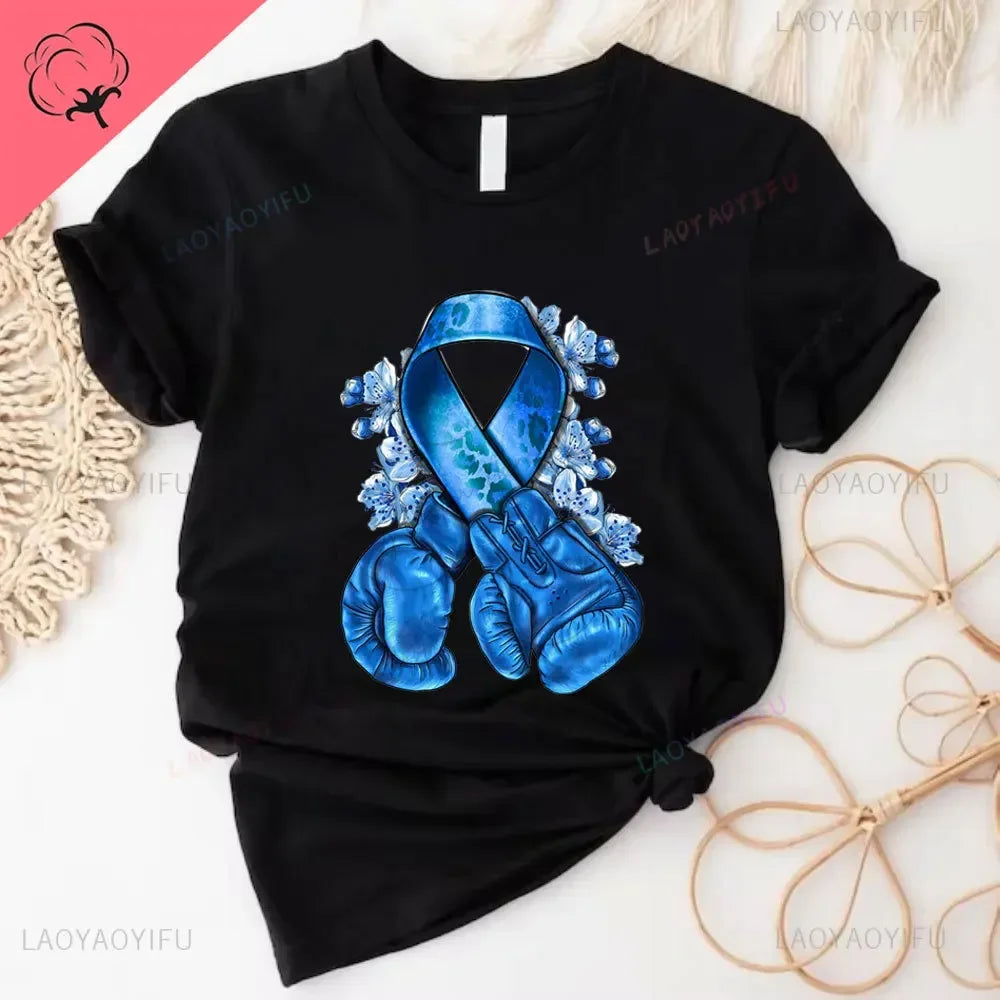 Caring for Women Breast Cancer T-shirt October Pink Ribbon Breast Cancer Awareness Themed Printed Tee Gift for Moms Daughters