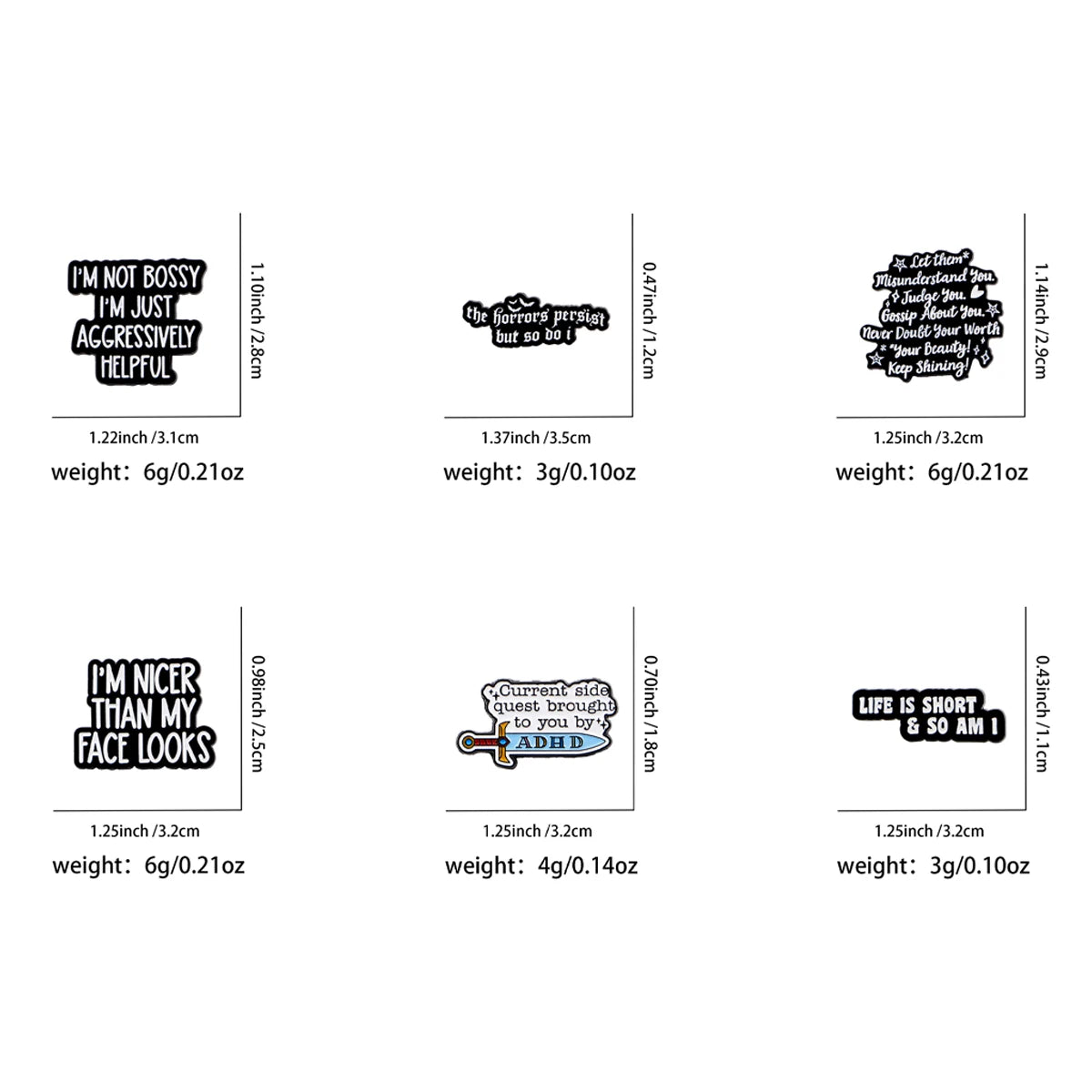 the SARCASTIC GAL - Enamel Pins ADHD Brooch Badge on Backpack Lapel Pin, Costume Accessories Fashion Jewelry Gifts