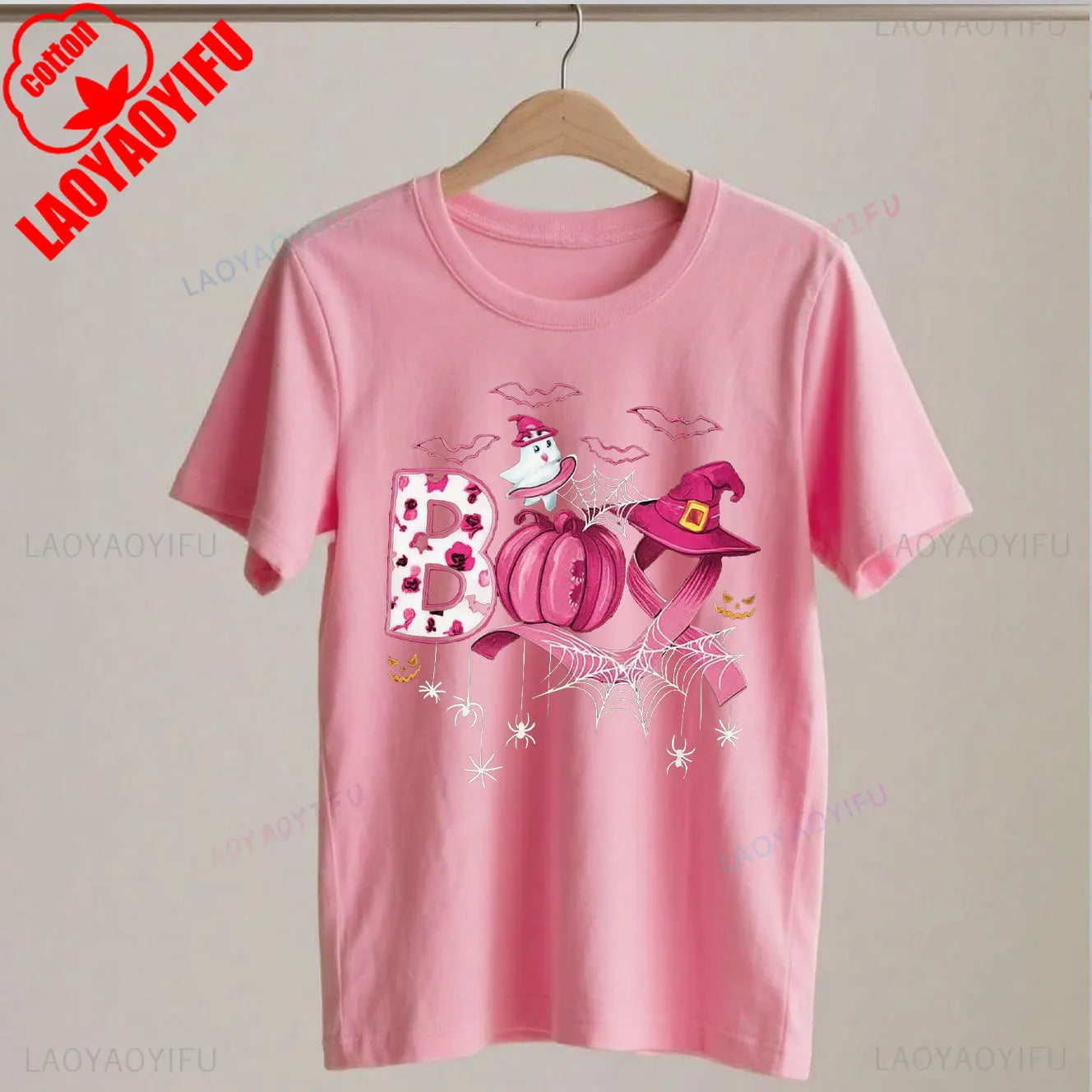 Breast Cancer Boo Shirts Pink Pumpkin Witch Hat Halloween Cancer Tshirt Cancer Awareness Gift Pink October Tee Cotton Tee Tops
