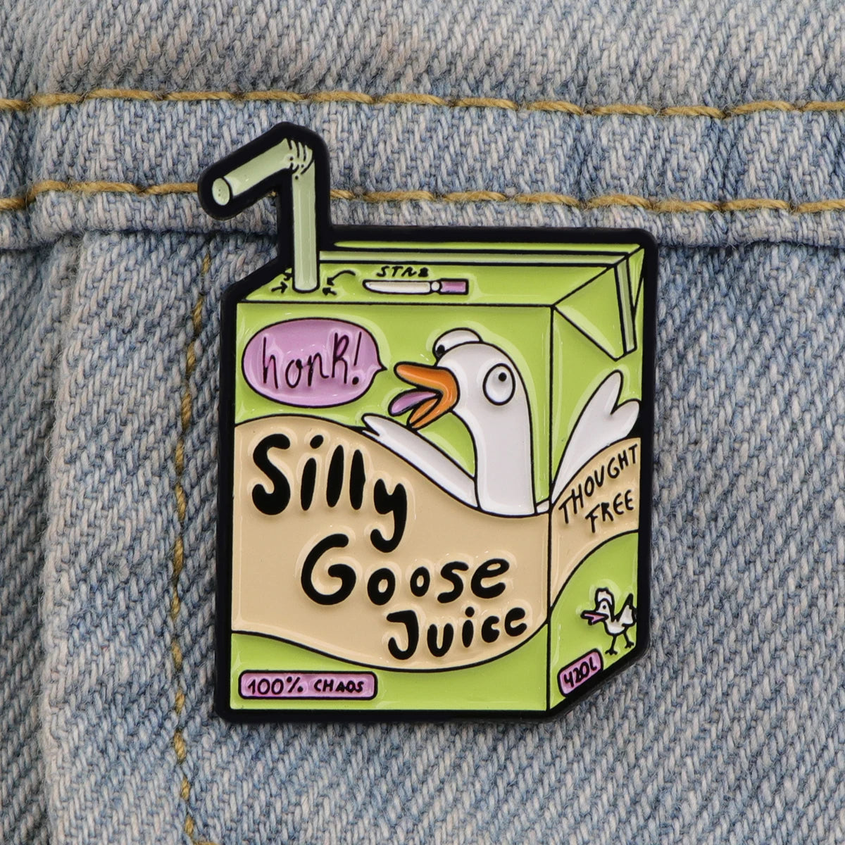 the SILLY GOOSE - Enamel Pins Badge, Collar Lapel Pin, Jewelry Birthday Gifts for Friends