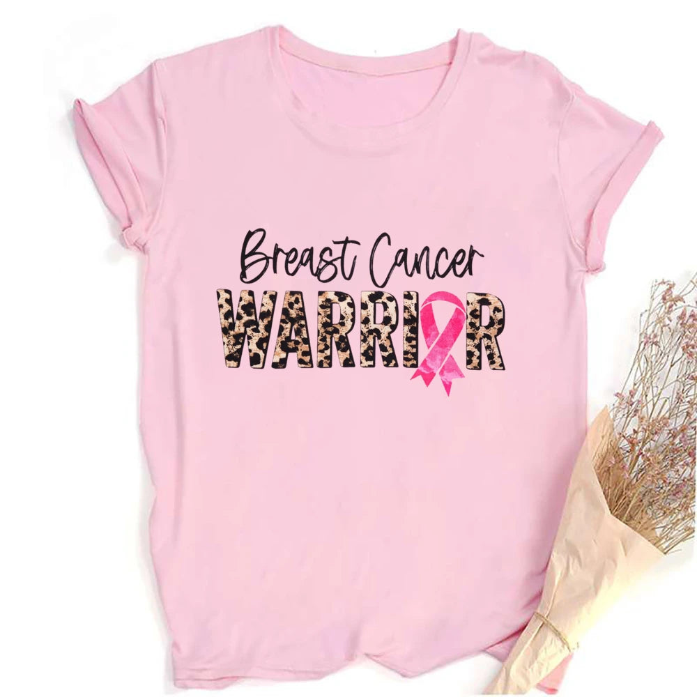 Breast Cancer Shirts for Women Pink Ribbon Breast Cancer Awareness T-Shirt Cancer Care Gifts Ladies Tee Tops