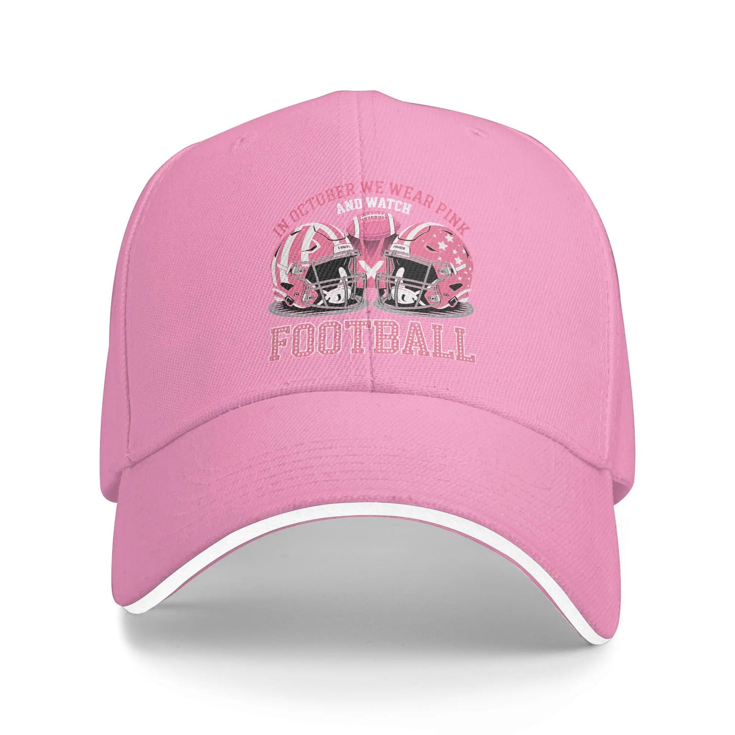 October We Wear Pink Rainbow Breast Cancer Awareness Ribbon Sandwich Cap Baseball Cap  Hat Adjustable Snapback Caps Hat Caps