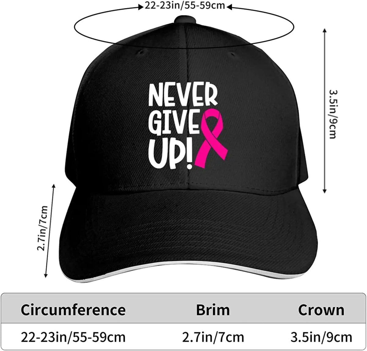 Bekky Ribbon the NEVER GIVE UP - Breast Cancer Awareness Pink Ribbon Logo Baseball ...