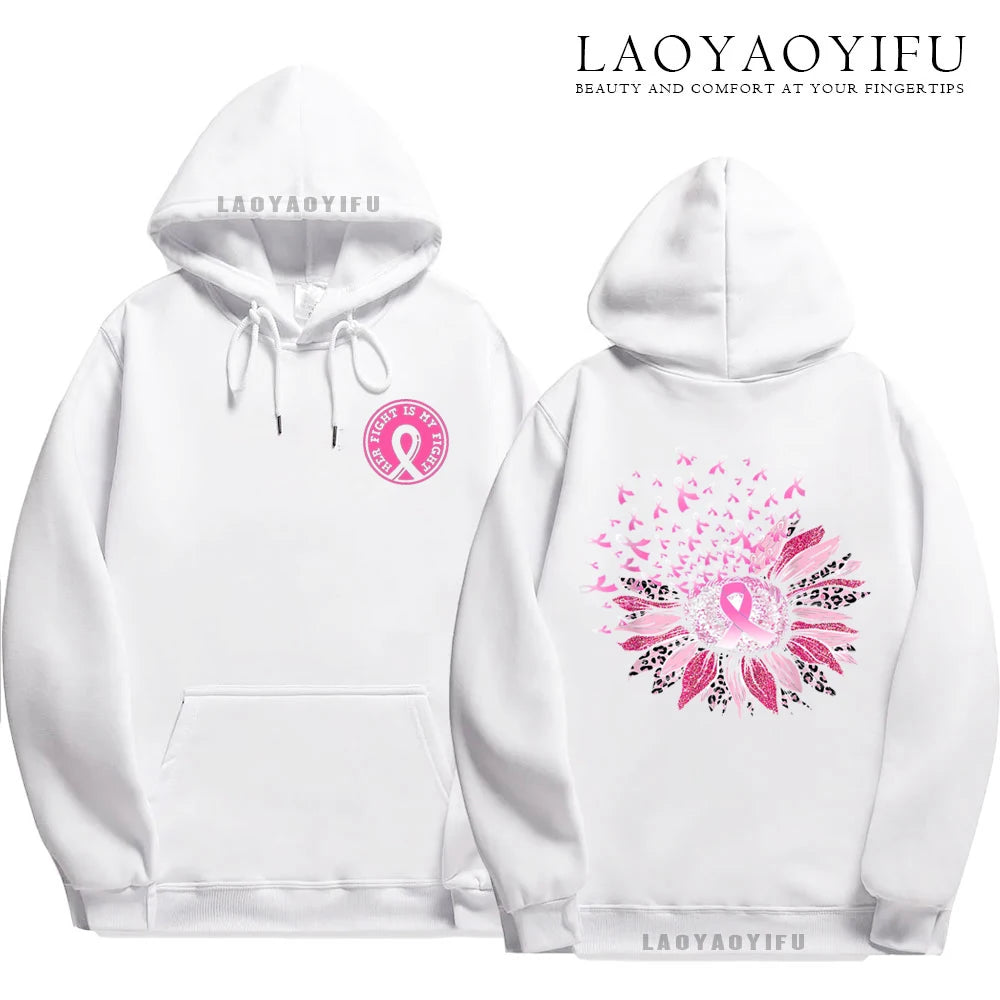 Family Pack Pink Awareness Ribbon Hoodies Survivor Support Winter Collection Spring and Autumn‌ Pink Ribbon Breast Cancer Gifts