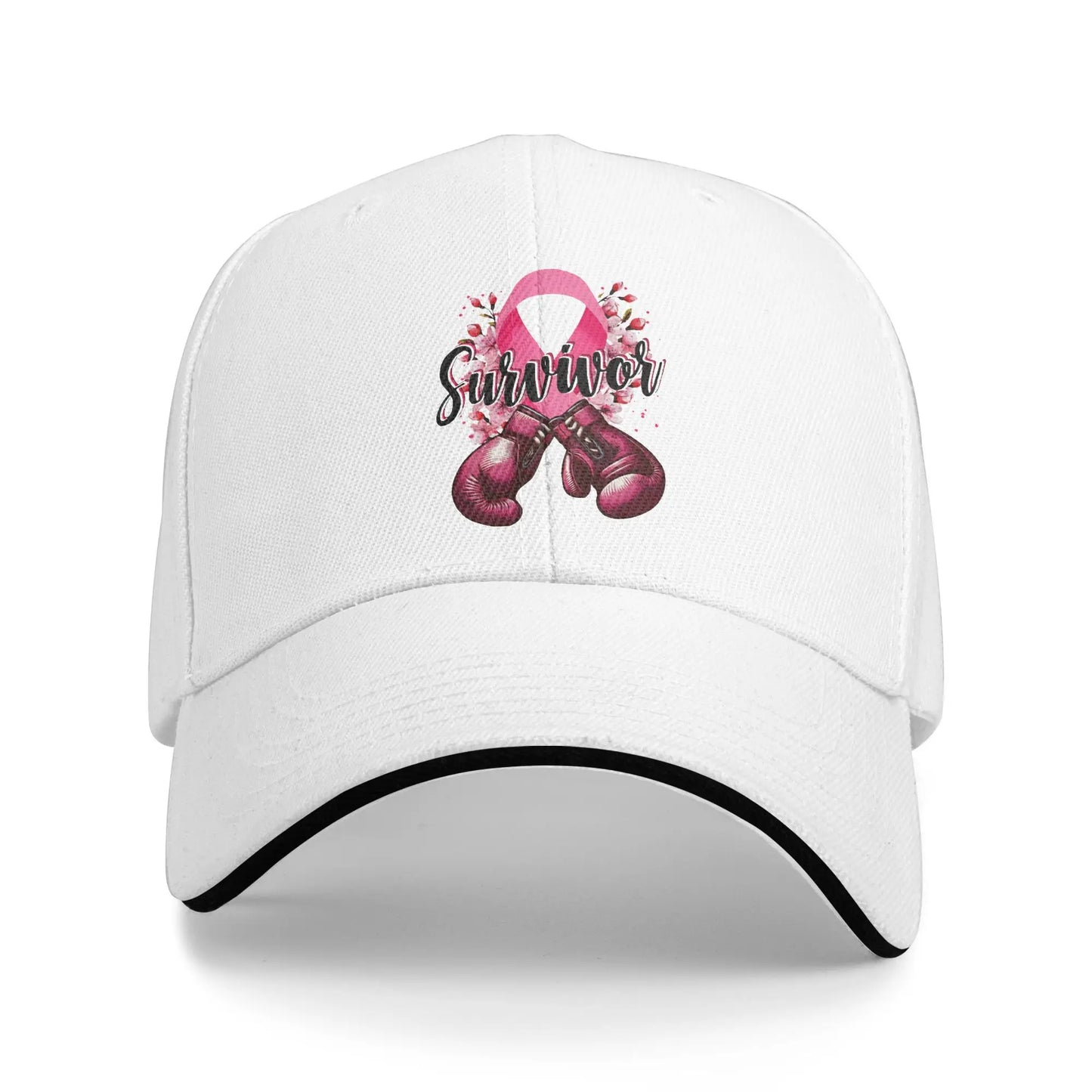 October We Wear Pink Rainbow Breast Cancer Awareness Ribbon Sandwich Cap Baseball Cap  Hat Adjustable Snapback Caps Hat Caps