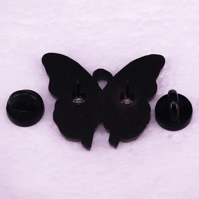 the PINK BUTTERFLY - Breast Cancer Awareness Butterfly Pink Ribbon Enamel Pin/Brooch