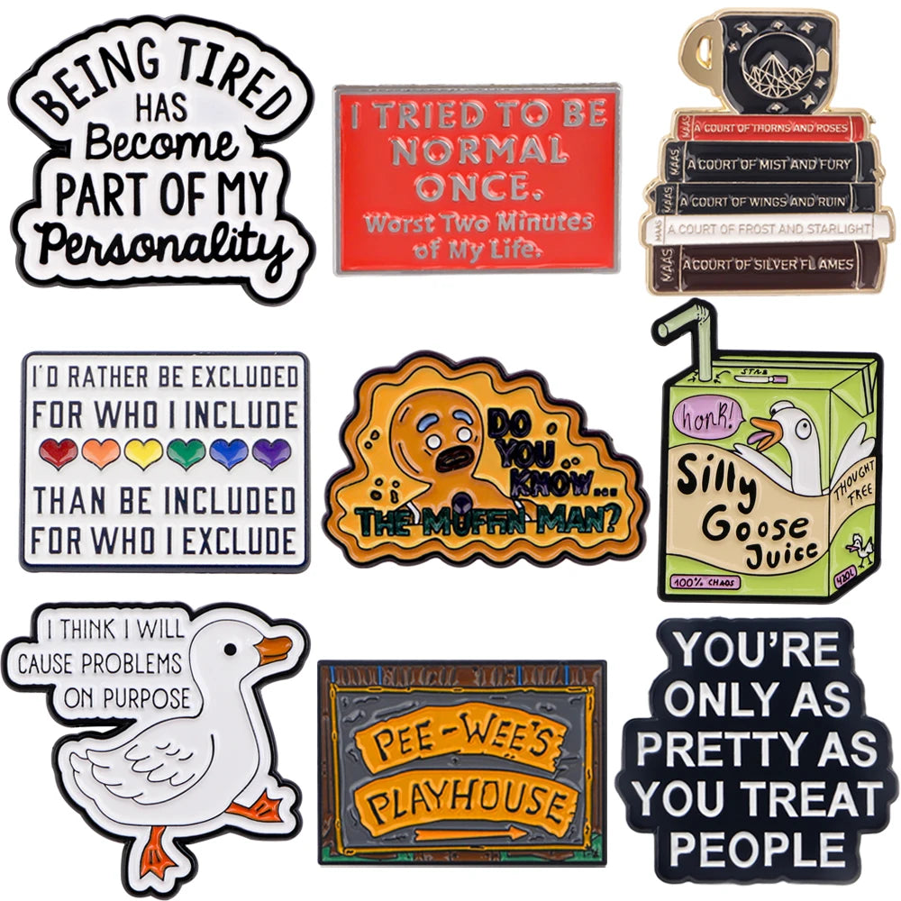 the SILLY GOOSE - Enamel Pins Badge, Collar Lapel Pin, Jewelry Birthday Gifts for Friends
