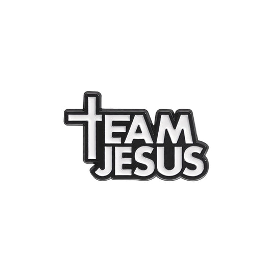 the TEAM JESUS - Jesus Team Cross Enamel Pin, Christianity Metal Brooches Decorative Lapel Badge, Jewelry Accessories