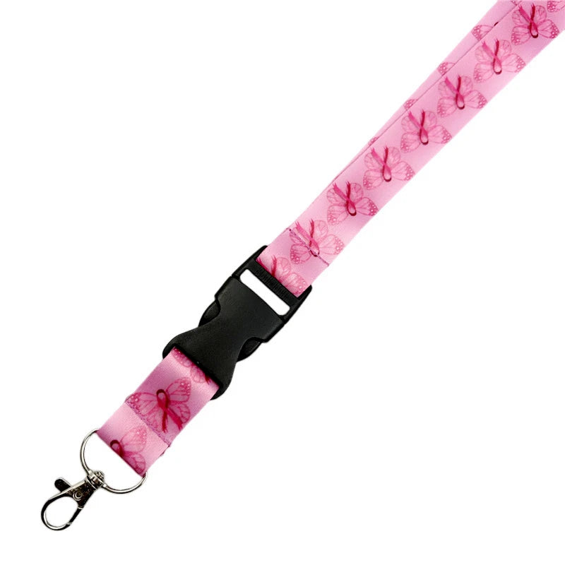 the VIP LANYARD - Prevention of Breast Cancer Pink Ribbon Women Lanyard, Neck Key Strap for Phone Keys ID Card