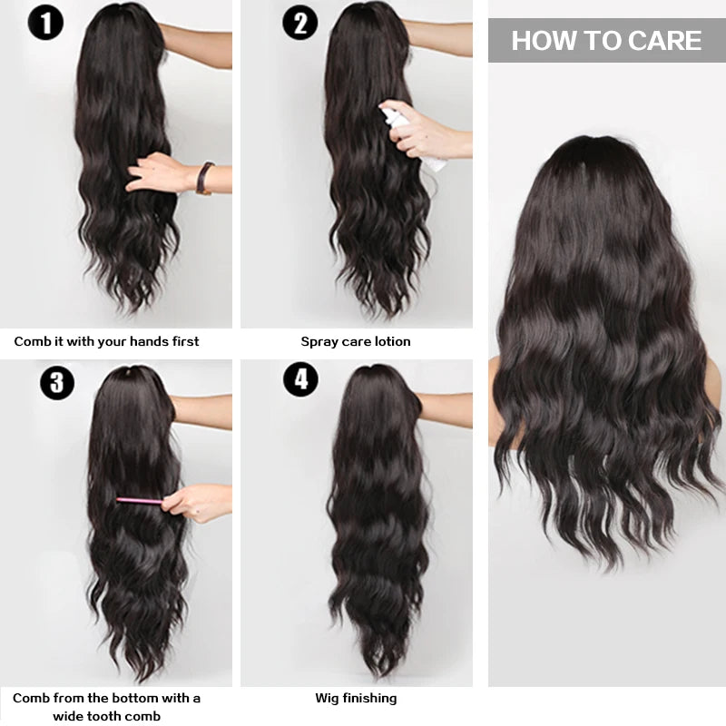 the GODDESS - Long Wavy Grey Purple Wig for Women, Cosplay Daily Party Overhead Dyeing Wavy Synthetic Heat-Resistant Wigs