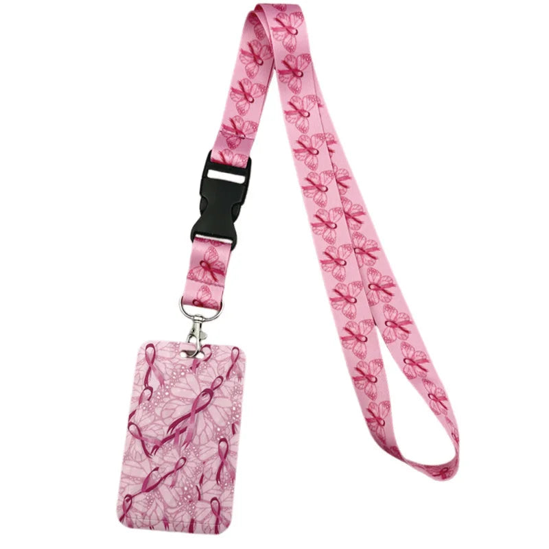 the VIP LANYARD - Prevention of Breast Cancer Pink Ribbon Women Lanyard, Neck Key Strap for Phone Keys ID Card