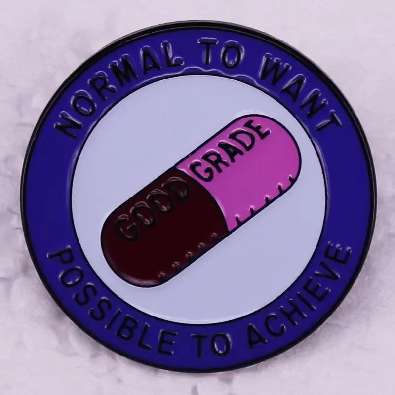 the OKIE-DOKIE - Fun Mental Health Awareness Badges, Self Anxiety Brooch Lapel Pins for Fashion, Women Jewelry Accessories