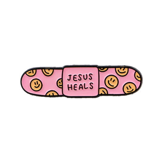 Jesus Heals Band-aid Enamel Pin Kawaii Lapel Pins for Backpacks Cartoon Badges Cute Brooch for Clothes Jewelry Gifts for Friends
