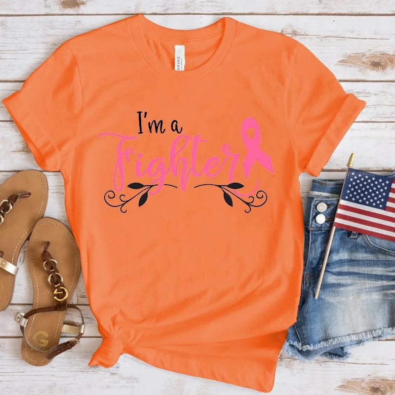 the FIGHTER - Breast Cancer Awareness I'm a Fighter Print T-Shirt