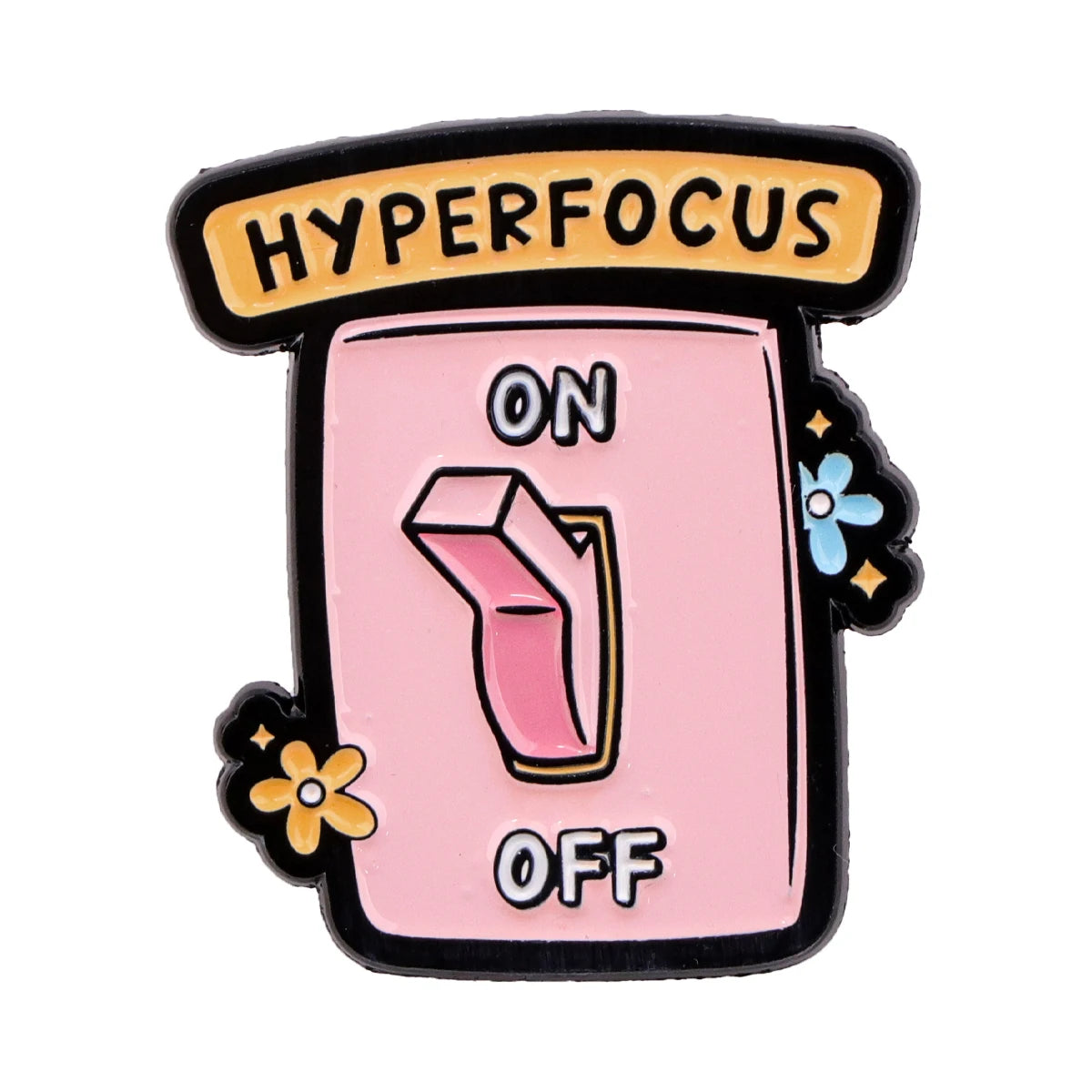 the MENTAL HEALTH - "On/Off Switch" Enamel Pin, ADHD Awareness Brooch Pins, Lapel Pins Badge Clothing Accessories Funny Jewelry Gift