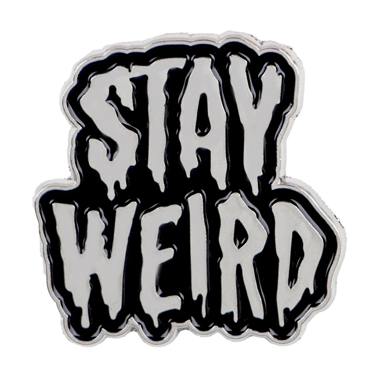 the STAY WEIRD - Funny Phrase Pin Badge Lapel Brooch Costume Accessories Fashion Jewelry Gifts