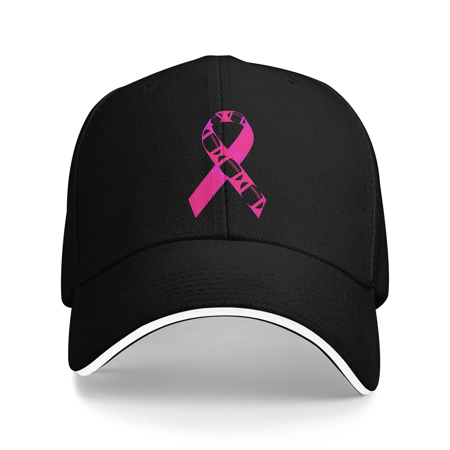 October We Wear Pink Rainbow Breast Cancer Awareness Ribbon Sandwich Cap Baseball Cap  Hat Adjustable Snapback Caps Hat Caps