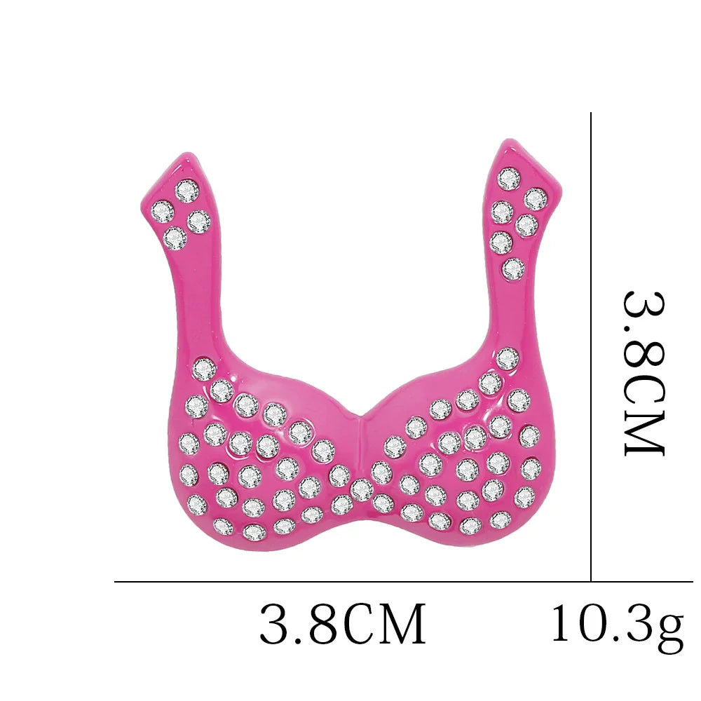 Breast Cancer Awareness Jewelry Pink Ribbon Rhinestone Brooches Women's Metal Badge Pins Fundraisers Events Gift