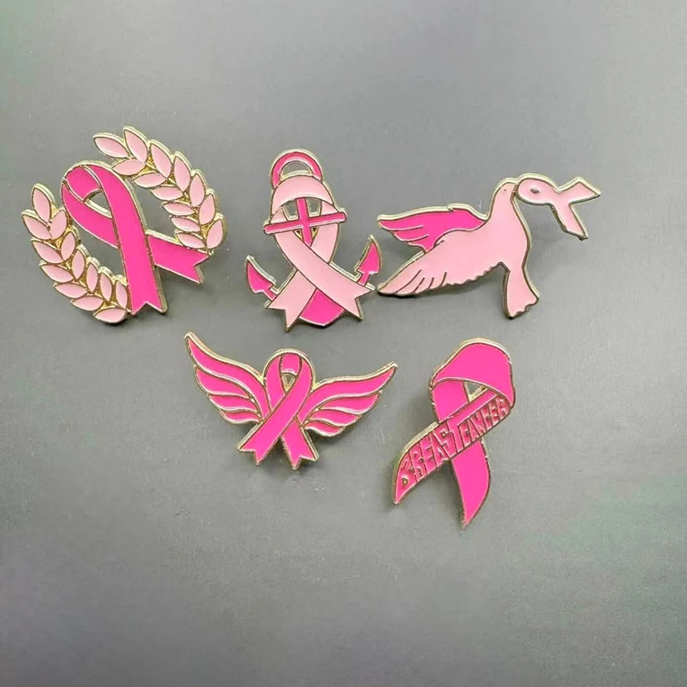 Breast Cancer Ribbon Brooch Breast Cancer Pin Breast Cancer Awareness Pin Pink Ribbon Badge For Support Fashion Accessories