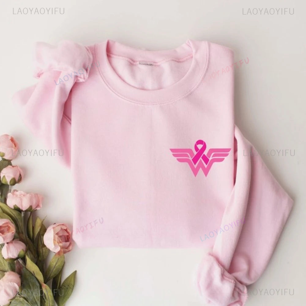 Breast Cancer Awareness Pink Day Sweatshirt Pink Ribbon Support The Fighters Admire The Survivors Hoodies Woman Man Hooded