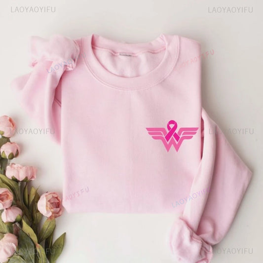 Breast Cancer Awareness Pink Day Sweatshirt Pink Ribbon Support The Fighters Admire The Survivors Hoodies Woman Man Hooded