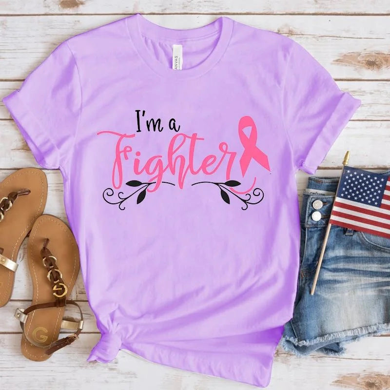 the FIGHTER - Breast Cancer Awareness I'm a Fighter Print T-Shirt