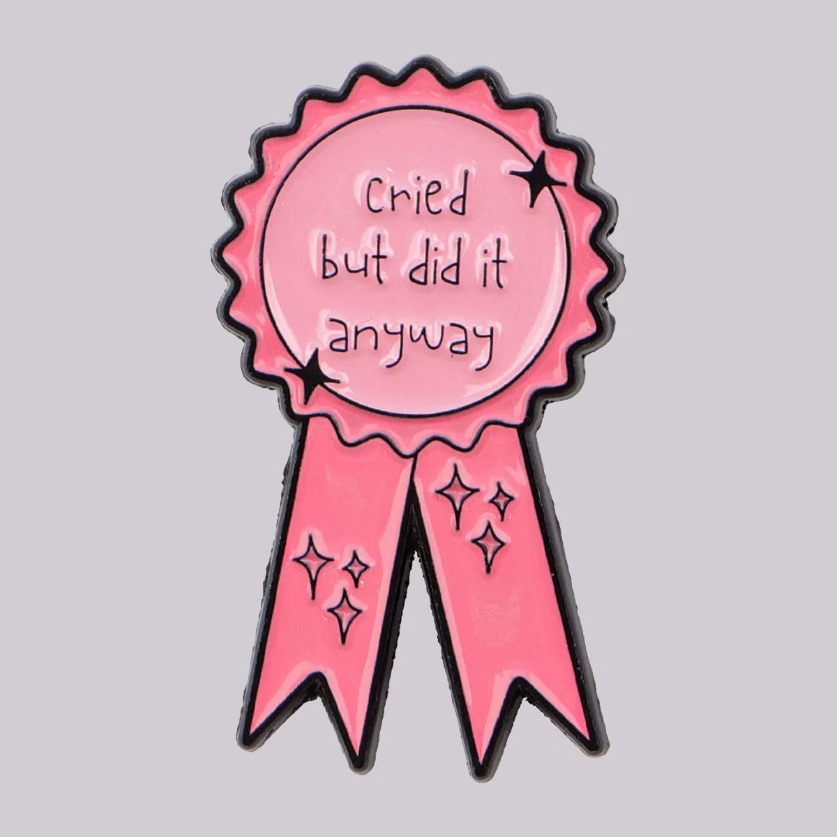 Funny "Cried" Enamel Pin Pink Ribbon Brooch Pines Lapel Pins Badge on Backpack Clothing Accessories Fashion Jewelry Gift For Her