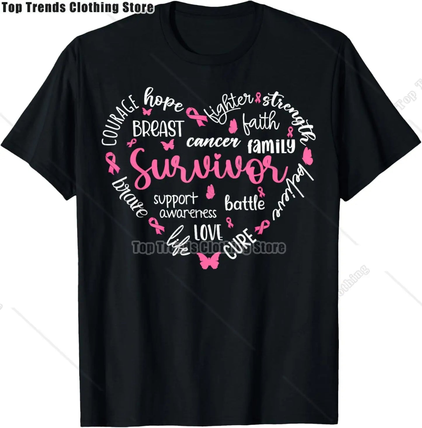 In October We Wear Pink Ghost Witch Breast Cancer Awareness T-Shirt Cosplay Clothes Streetwear Tee Shirt Plus Size Tops