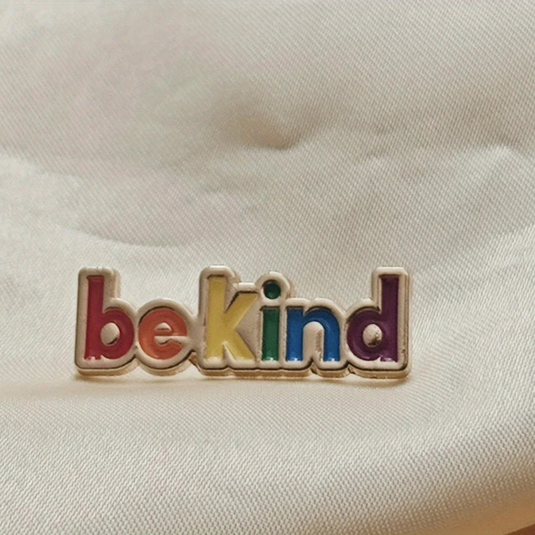 Be Kind Rainbow Enamel Pin Brooch - 1 Piece Fashion Accessory for Men & Women Clothing Bags