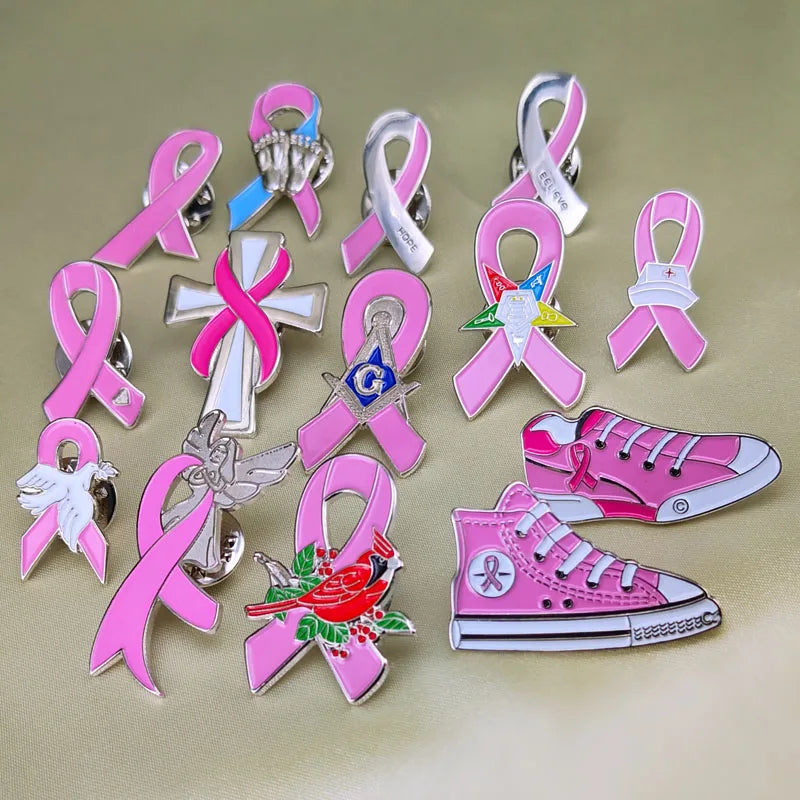 Bekky Ribbon the BREAST CANCER AWARENESS - Pink Ribbon Lapel Pins/Brooches – Becky's ...