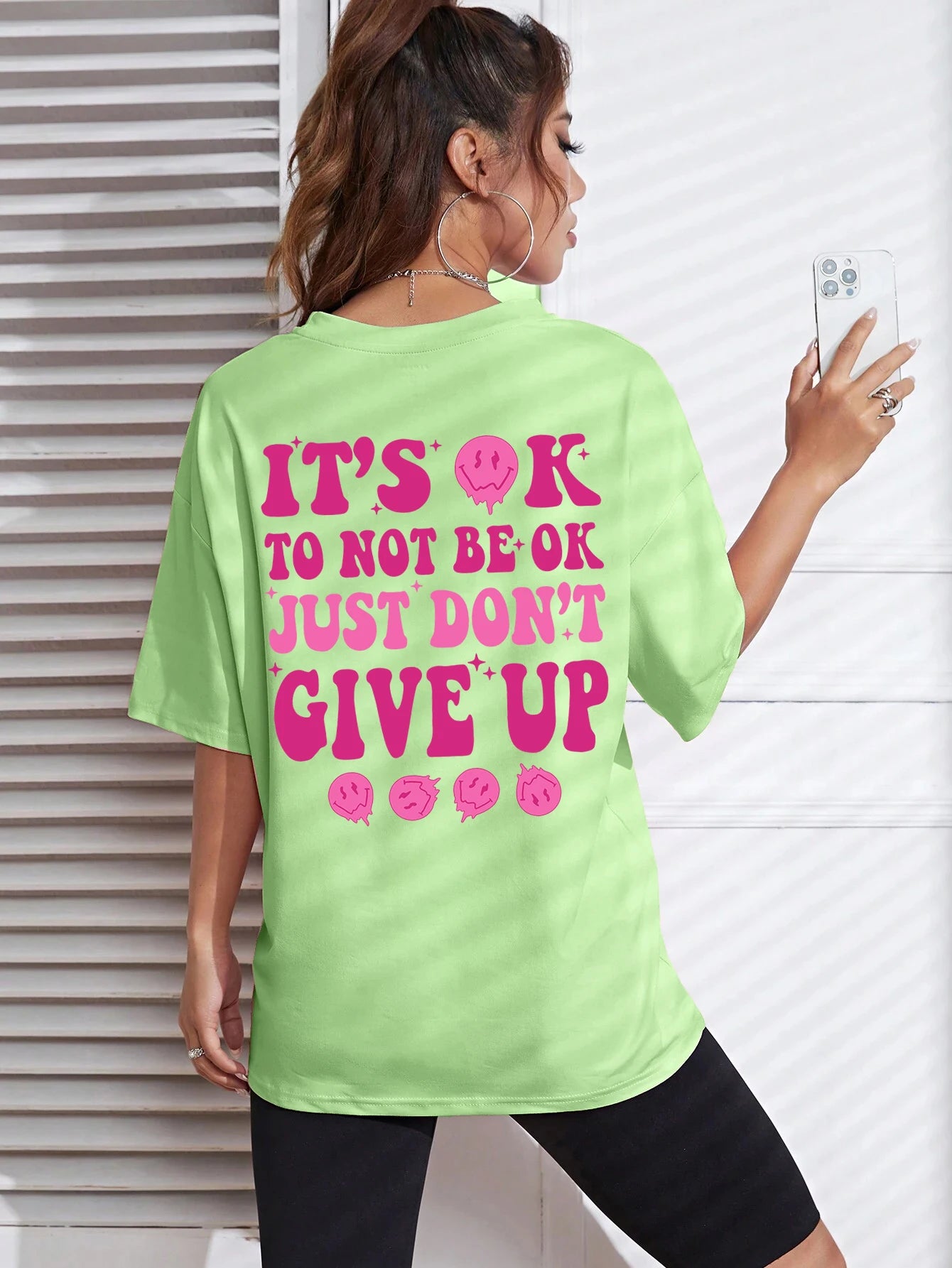 It'S Ok To Not Be Ok Just Don'T Give Upfemale Tshirt Breathable Summer T Shirt Casual Fashion Tee Top Basic Daily Tshirts Women