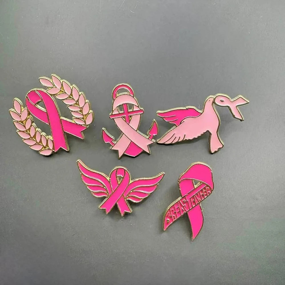 Breast Cancer Ribbon Brooch Breast Cancer Pin Breast Cancer Awareness Pin Pink Ribbon Badge For Support Fashion Accessories