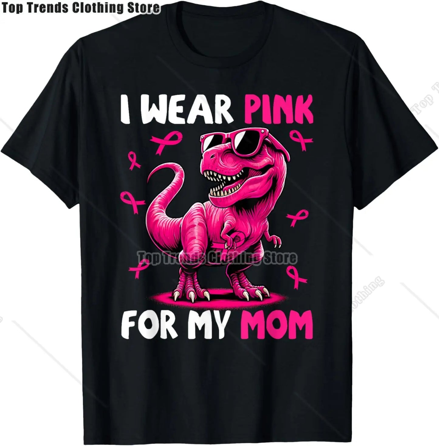 In October We Wear Pink Ghost Witch Breast Cancer Awareness T-Shirt Cosplay Clothes Streetwear Tee Shirt Plus Size Tops
