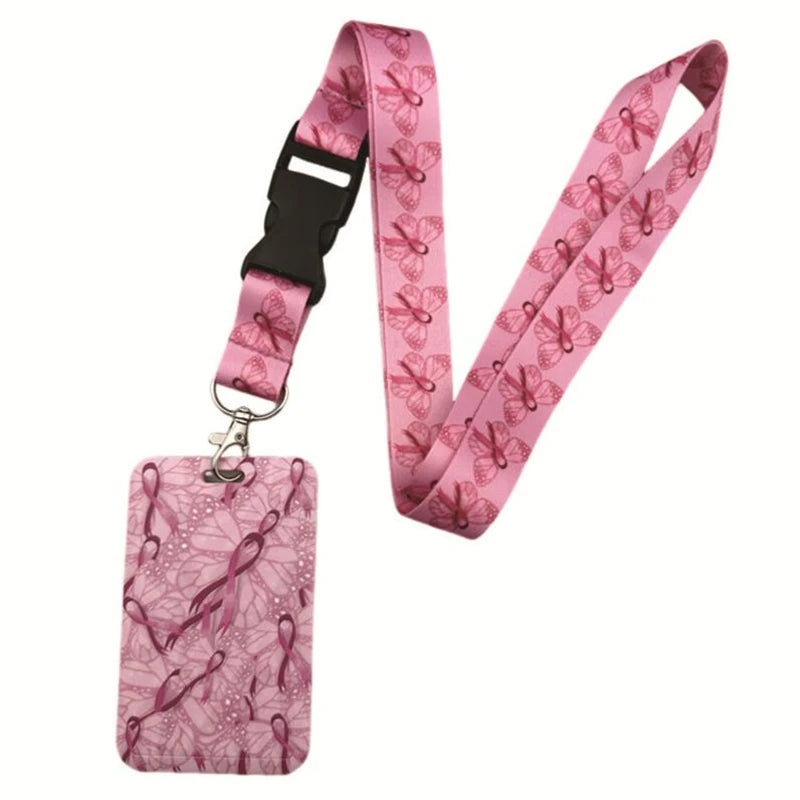 the VIP LANYARD - Prevention of Breast Cancer Pink Ribbon Women Lanyard, Neck Key Strap for Phone Keys ID Card