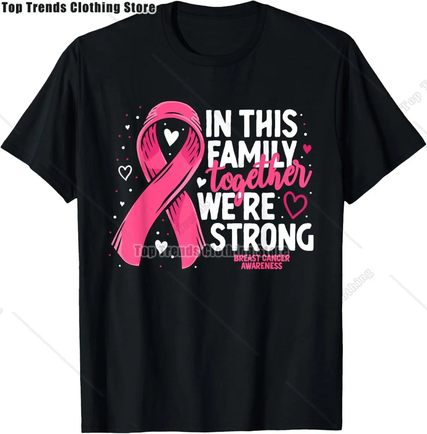 In October We Wear Pink Ghost Witch Breast Cancer Awareness T-Shirt Cosplay Clothes Streetwear Tee Shirt Plus Size Tops