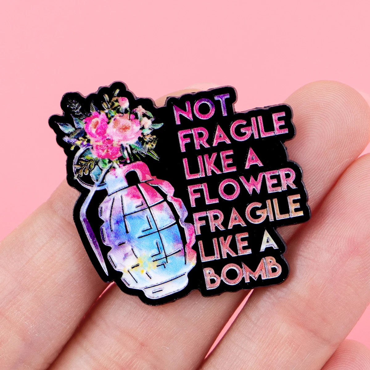 the GRENADE - Enamel Pin, Flower Brooches for Women, Lapel Pins Badge