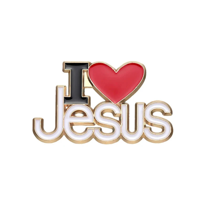 the JESUS LOVES ME - Enamel Pins Custom Christian God Is Good Metal Brooches Lapel Badge Jewelry Gift