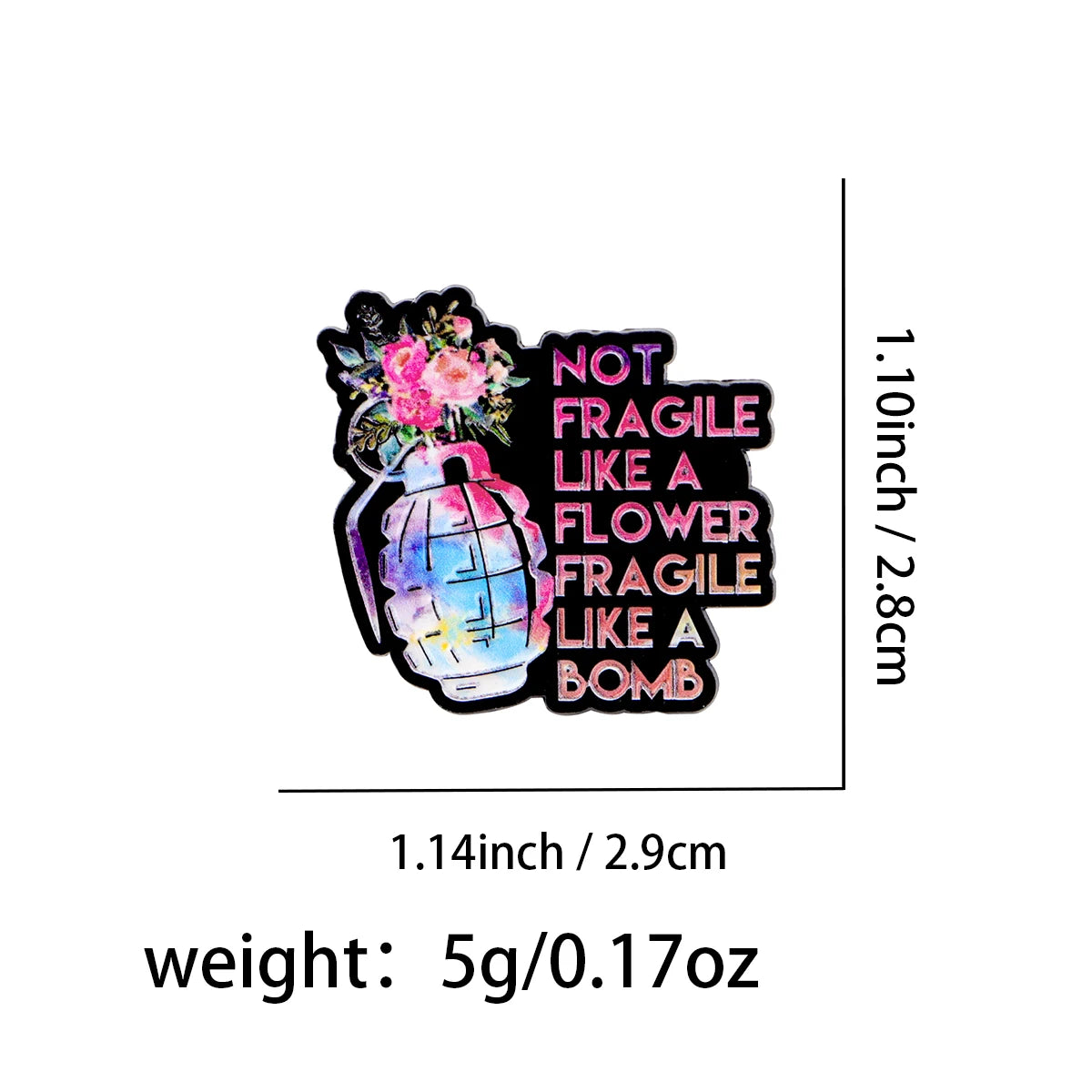 the GRENADE - Enamel Pin, Flower Brooches for Women, Lapel Pins Badge