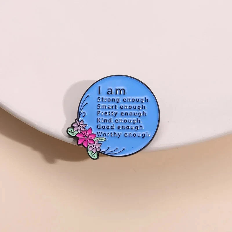 the LIMITED EDITION - Start Each Day with a Grateful Heart Enamel Pins, Custom Quotes Positive Phrase Metal Brooch Lapel Badge Jewelry Gift for Friends